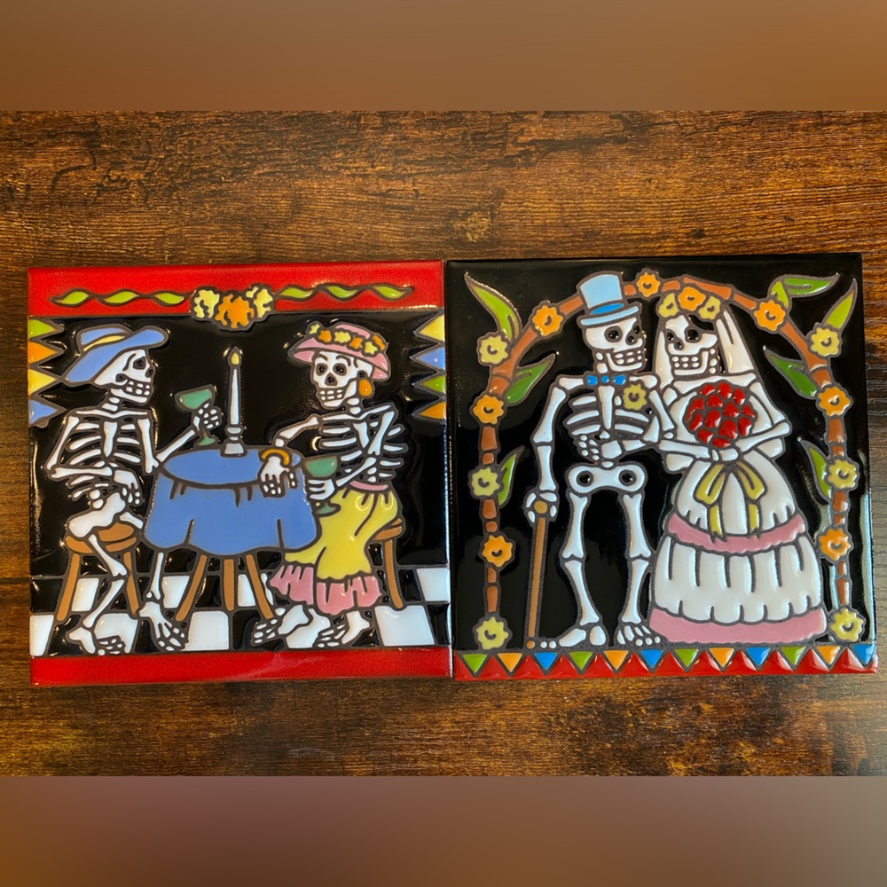 Earthtones Day of the Dead tiles